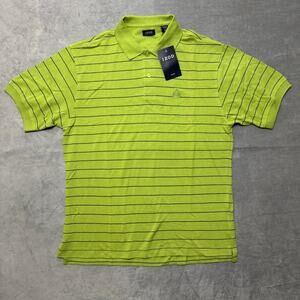 IZOD NWT Green Striped Short Sleeve Polo Shirt Men's Large